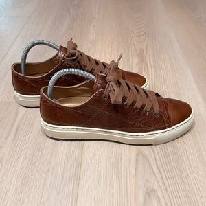 Rare PF Flyers Brown Leather Low Top
Sneakers, Unisex  men’s 7 women’s 8.5